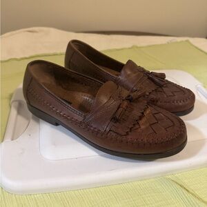 Georgio Brutini Leather Loafers with Tassels Brown